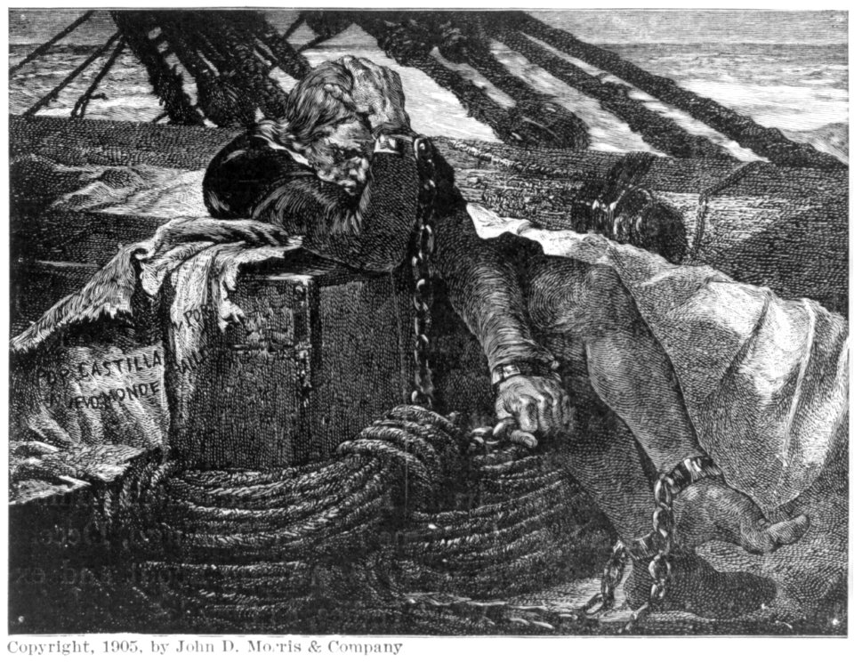 Columbus returning to Spain in chains (on board ship) LCCN96504017