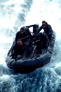Combat Rubber Raiding Craft manned by SEAL-Team 5