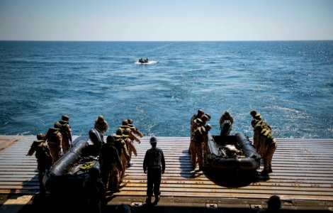 Combat Rubber Raiding Craft (CRRC) operations from USS Green Bay 150712-N-NI474-135