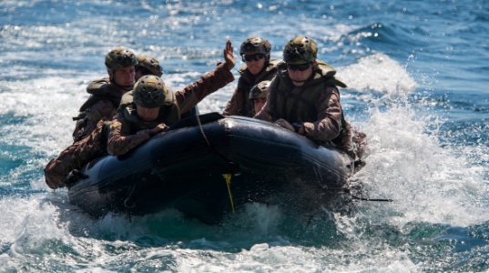 Combat Rubber Raiding Craft (CRRC) operations from USS Green Bay 150712-N-NI474-294