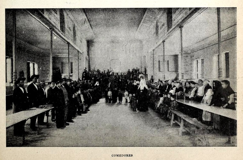 Comedores, Asilo de Santa Cristina, de Franzen, Blanco y Negro, 10-04-1897