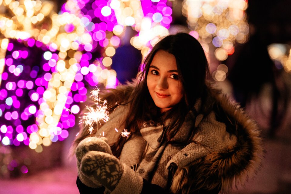 Beauty bokeh brunette
