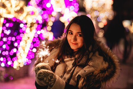 Beauty bokeh brunette