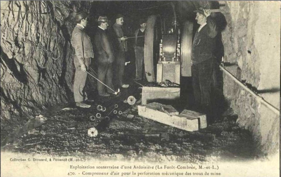 Combrée Mine ardoise compresseur d'air