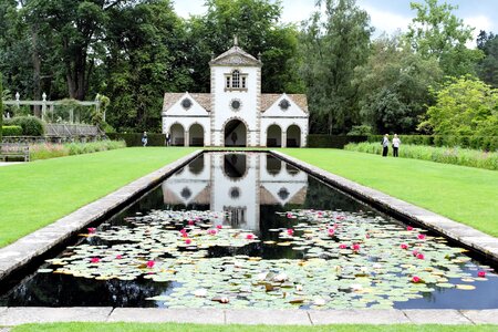 House pond green house photo