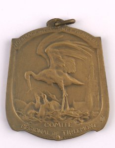 Comité régional de secours et alimentation de Tirlemont - Hommage du Président L. Beauduin, medal by Jacques Marin (1877-1950), Belgium, 1919, Coins and Medals Department of the Royal Library of Belgium, 2Lef86 - 59 (verso)