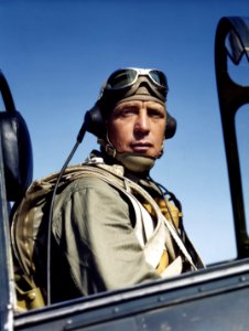 Commander Charles L. Crommelin, USN, aboard USS Yorktown (CV-10), 31 August 1943 (80-G-K-15564)