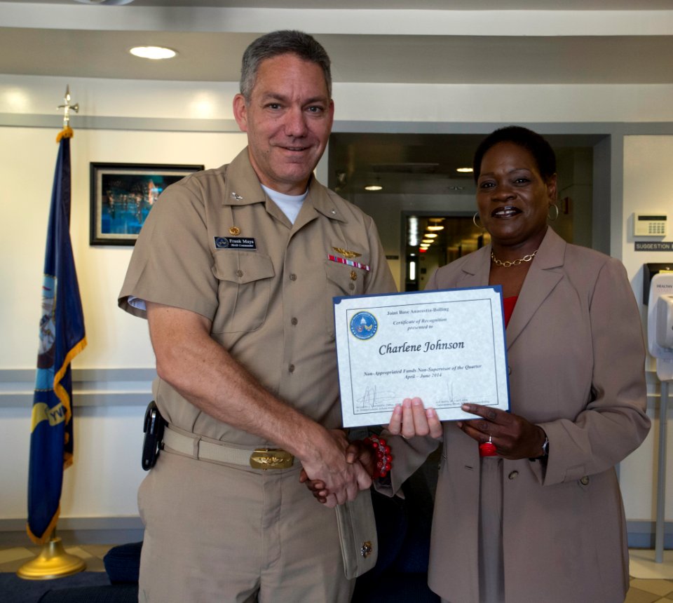 Commander of Joint Base Anacostia-Bolling recognizes quarterly award winners for April to June 2014 period 140915-N-WY366-003