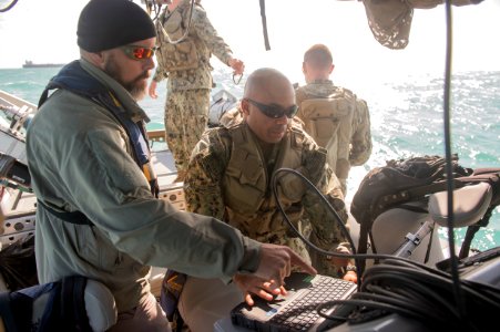 Commander, Task Group 56.1 Mine Countermeasure Platoon 601 launches and recovers Mark 18 Mod 2 Kingfish Unmanned Underwater Vehicles 141201-N-MF909-177