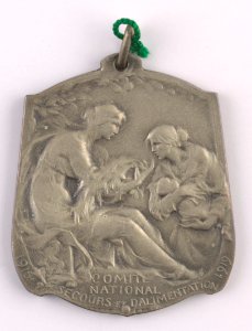 Comité régional de secours et alimentation de Tirlemont - Hommage du Président L. Beauduin, medal by Jacques Marin (1877-1950), Belgium, 1919, Coins and Medals Department of the Royal Library of Belgium, 2Lef86 - 57 (recto)