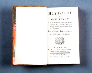Boken Histoire de miss Jenny, tryckår 1764 - Skoklosters slott - 86186