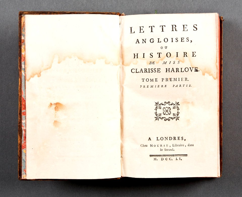 Boken Lettres angloises, ou histoire de Miss Clarisse Harlove. - Skoklosters slott - 86195
