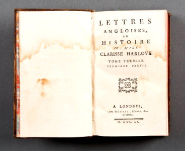 Boken Lettres angloises, ou histoire de Miss Clarisse Harlove. - Skoklosters slott - 86195