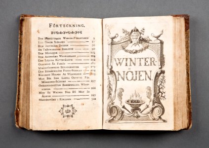 Boken Vinternöjen tryckt 1766 - Skoklosters slott - 86202