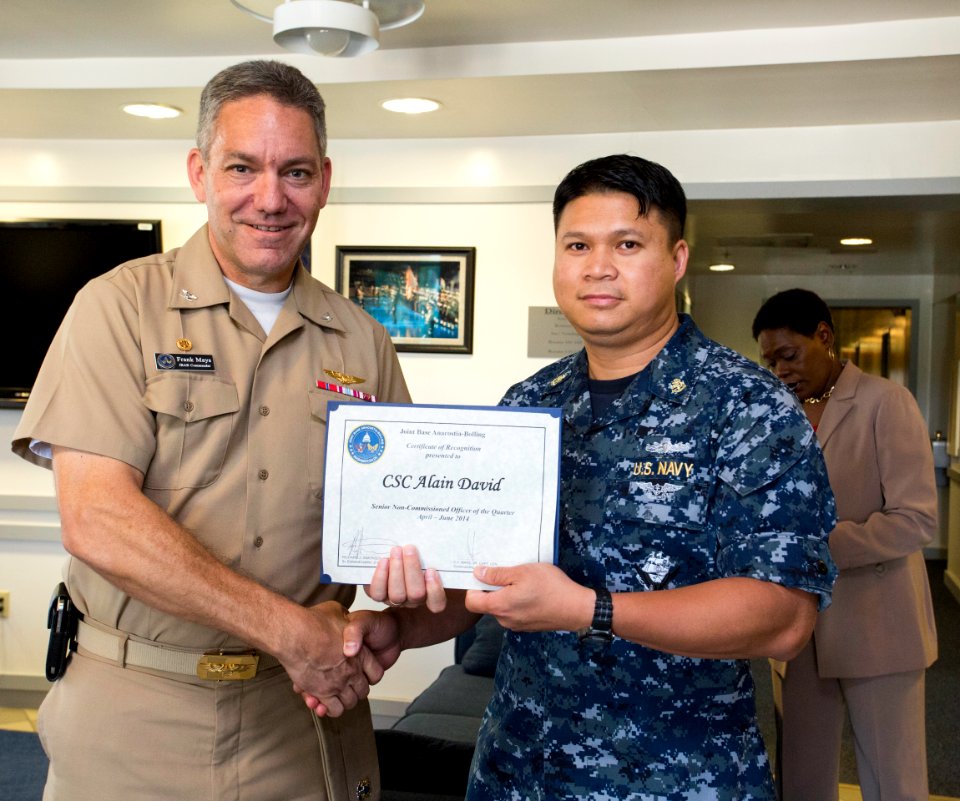 Commander of Joint Base Anacostia-Bolling recognizes quarterly award winners for April to June 2014 period 140915-N-WY366-005