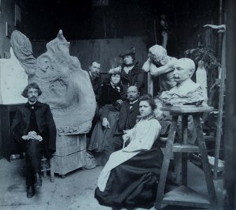 Boleslas Biegas dans son atelier à Paris 1902