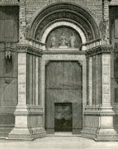 Bologna Basilica di San Petronio Porta maggiore xilografia