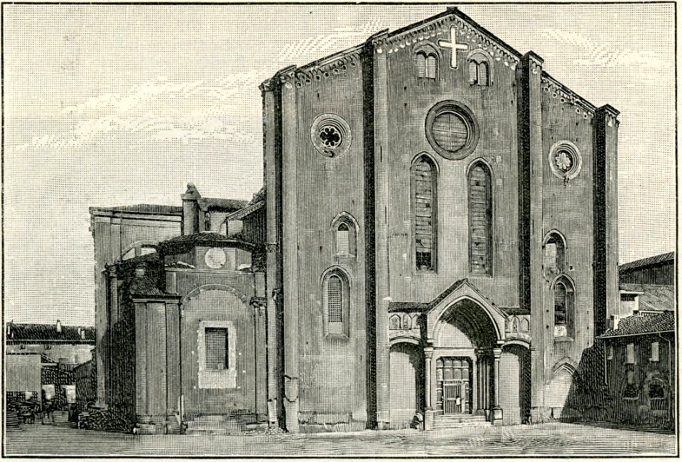 Bologna chiesa di San Francesco xilografia
