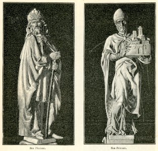 Bologna chiesa di S Domenico Statue allArca del Santo San Fioriano e San Petronio