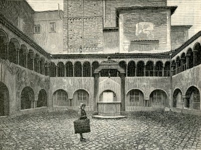 Bologna Basilica di S. Stefano Il Chiostro xilografia
