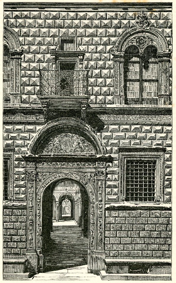 Bologna Palazzo Bevilacqua xilografia