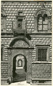 Bologna Palazzo Bevilacqua xilografia