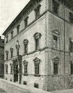 Bologna Palazzo Davia xilografia