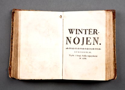 Boken Vinternöjen, 1766 - Skoklosters slott - 86203