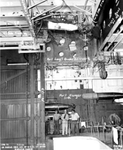 Bomb damage aboard USS Fanshaw Bay (CVE-70), 5 July 1944 (BS 110053)