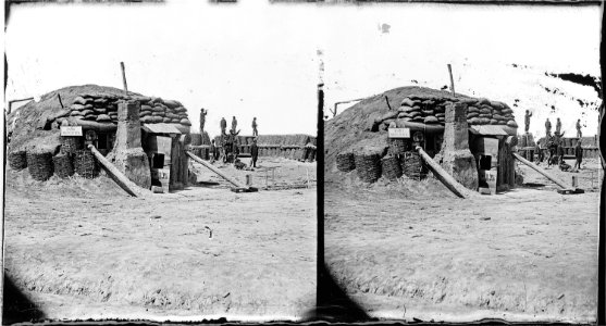 Bomb- proof Hut. Petersburg Lines - NARA - 530523