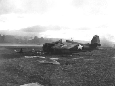 Bombed F4F-4 Wildcat at Guadalcanal 1942