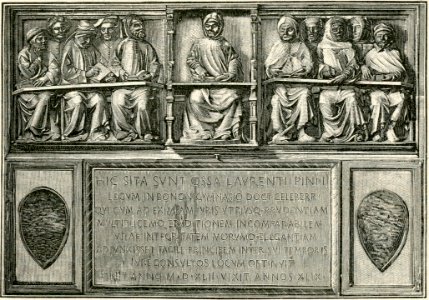 Bologna Cattedrale monumento al giureconsulto Lorenzo Pini xilografia