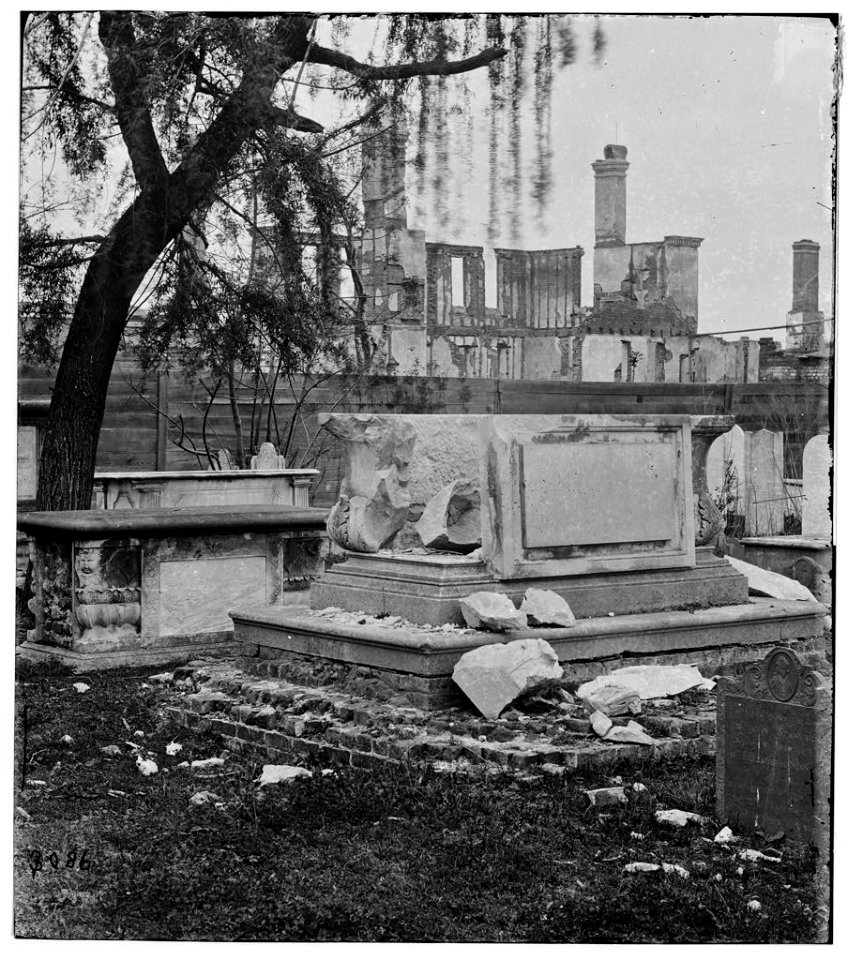 Bombed graveyard Charleston South Carolina 1865