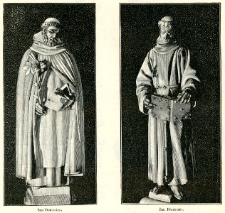 Bologna chiesa di S Domenico Statue all’Arca del Santo xilografia