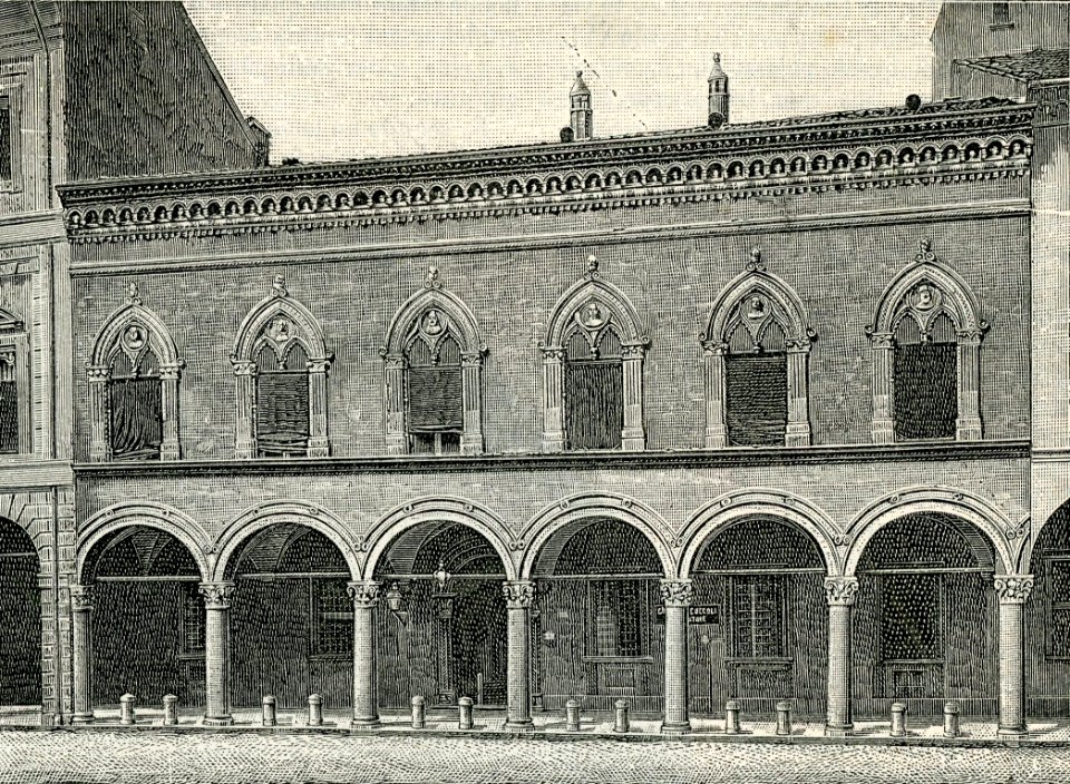 Bologna Palazzo Isolani xilografia