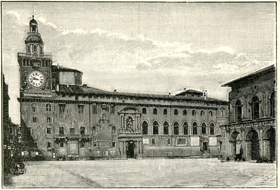 Bologna Palazzo Pubblico prima del restauro xilografia