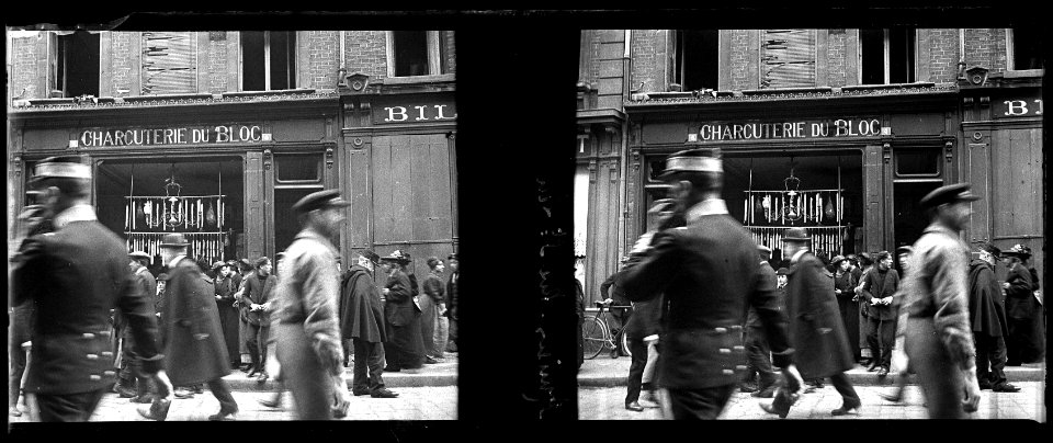 Bombes sur Amiens. 16 avril 1915. Rue St Leu - Fonds Berthelé - 49Fi1