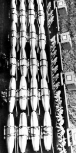 Bomb farm on USS Ranger (CVA-61) c1971