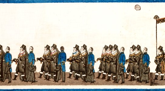 Bonad med Karl XIV Johans begravningståg, 1844 - Livrustkammaren - 108766