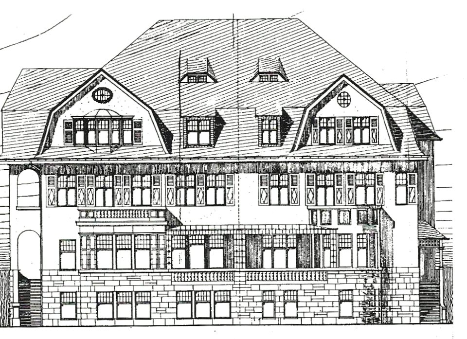 Bonn Doppelvilla Rolffs Banze Aufriss Straßenfront 1910