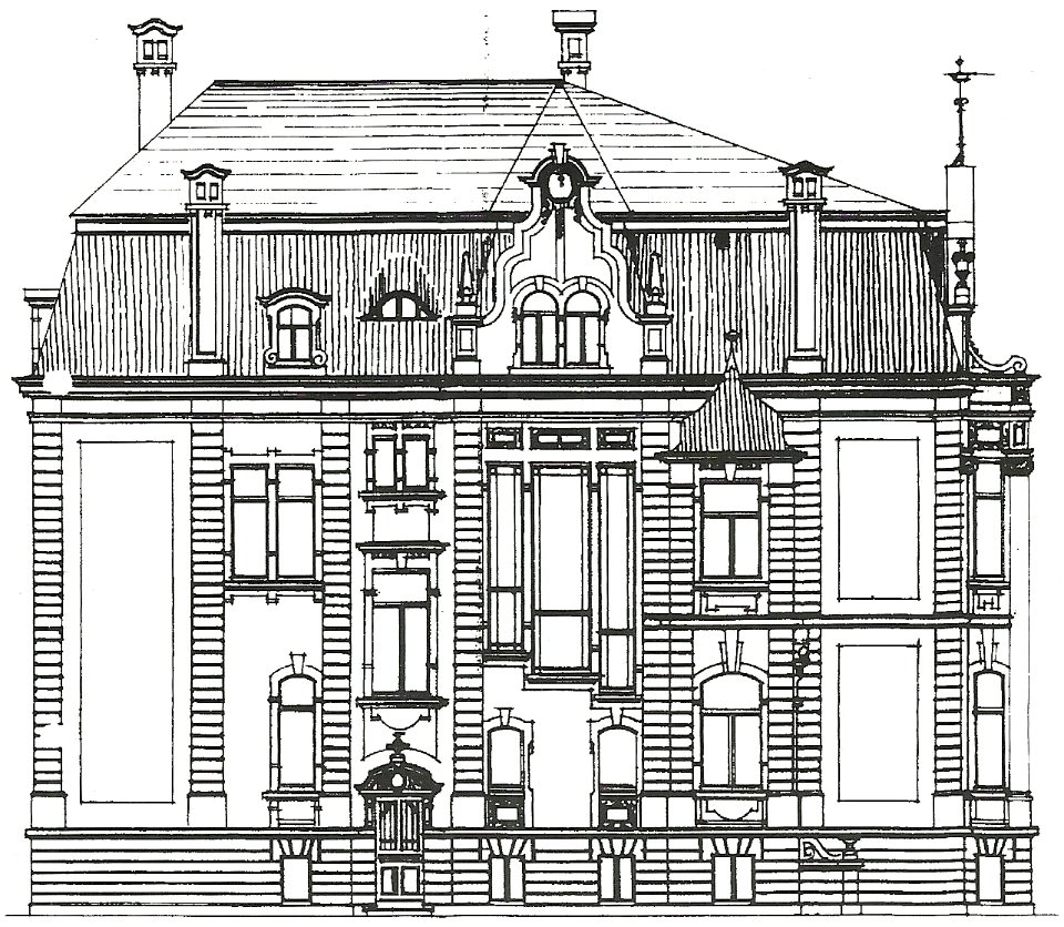 Bonn Kaiser-Friedrich-Straße 11-13 Aufriss Seitenfront links 1903