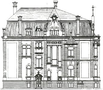 Bonn Kaiser-Friedrich-Straße 11-13 Aufriss Seitenfront links 1903