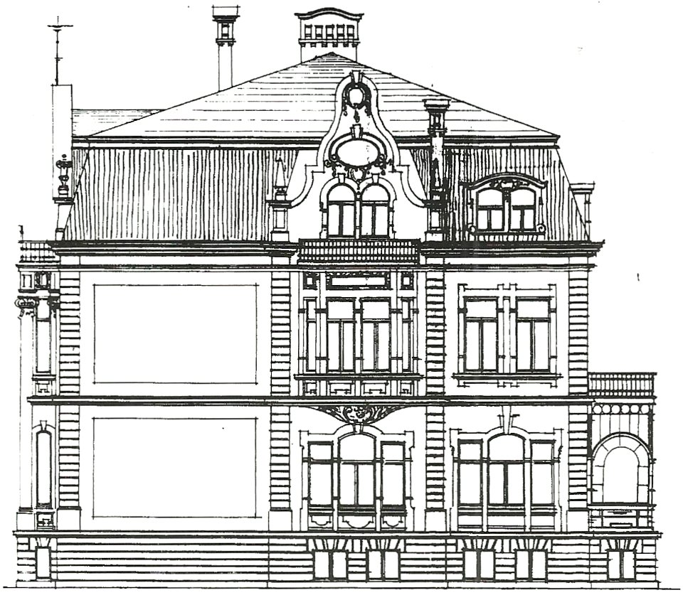 Bonn Kaiser-Friedrich-Straße 11-13 Aufriss Seitenfront rechts 1903