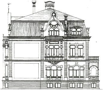 Bonn Kaiser-Friedrich-Straße 11-13 Aufriss Seitenfront rechts 1903