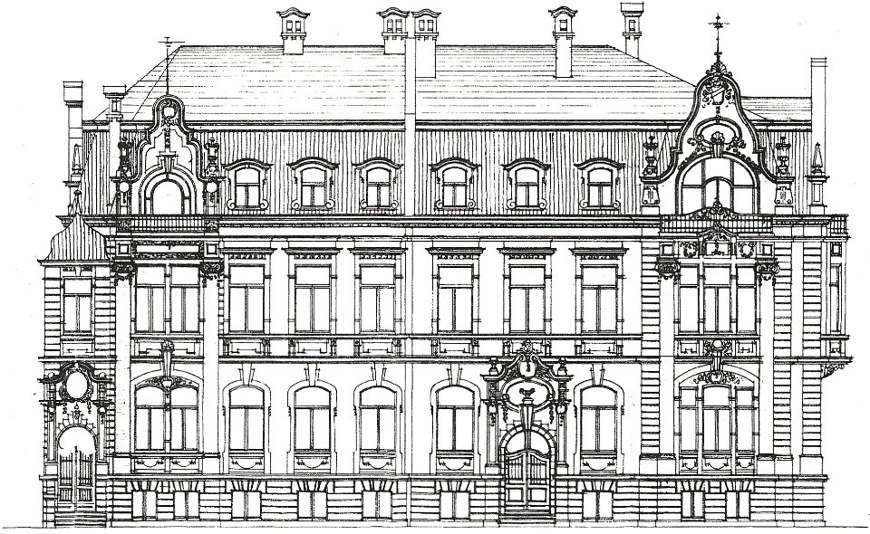 Bonn Kaiser-Friedrich-Straße 11-13 Aufriss Straßenfront 1903