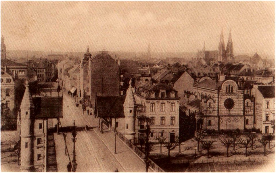Bonn Rheinbrücke nördliches Stadtzentrum vor 1910