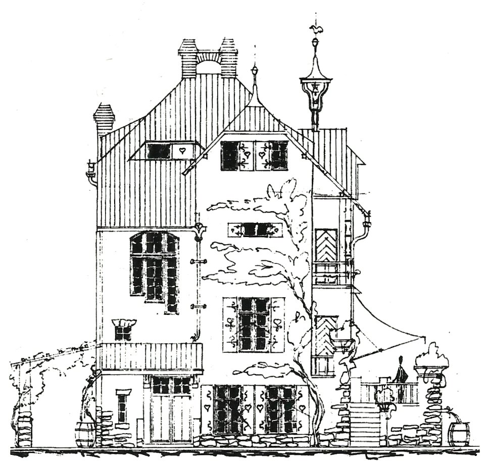 Bonn Rüdigerstraße 10 Aufriss Südfront 1896