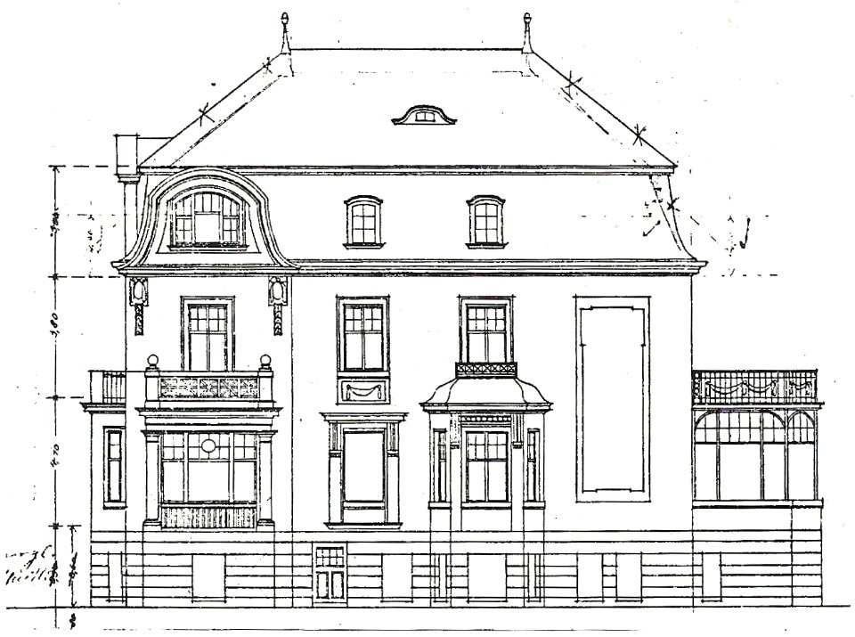 Bonn Schaumburg-Lippe-Straße 7 Aufriss Seitenansicht 1905