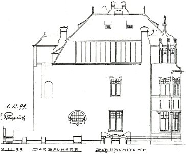 Bonn Tempelstraße 6 Aufriss Ostfront 1899