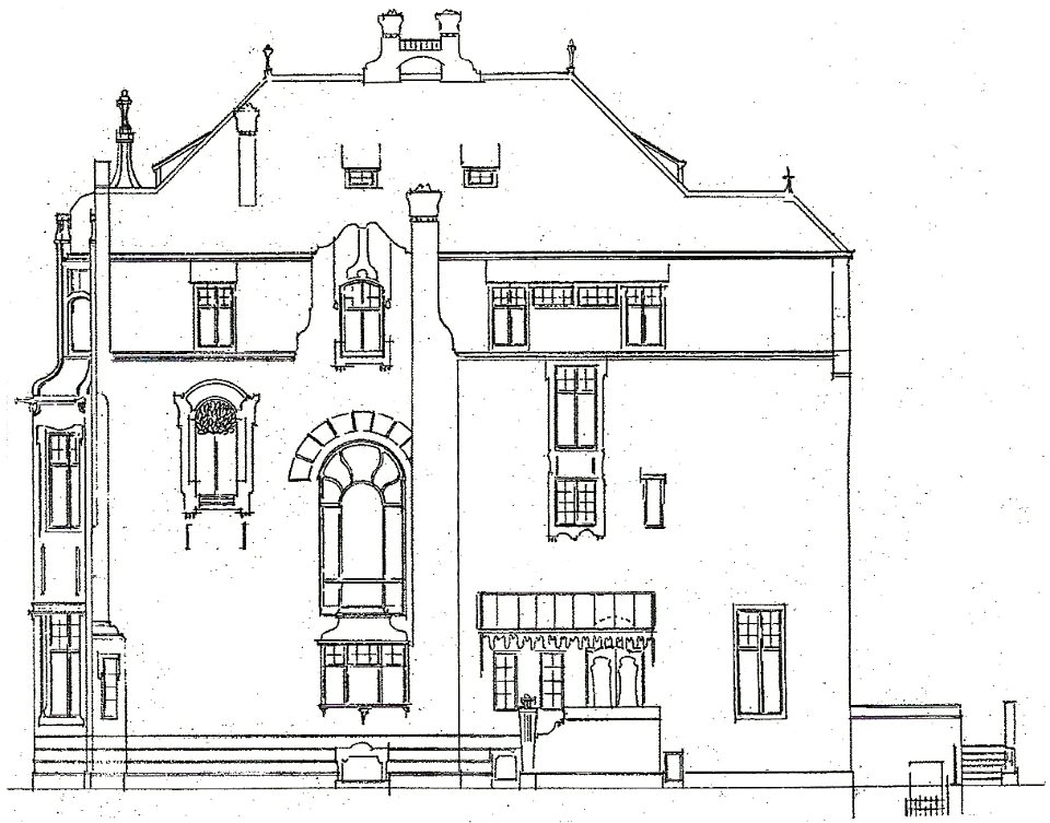 Bonn Tempelstraße 6 Aufriss Westfront 1899
